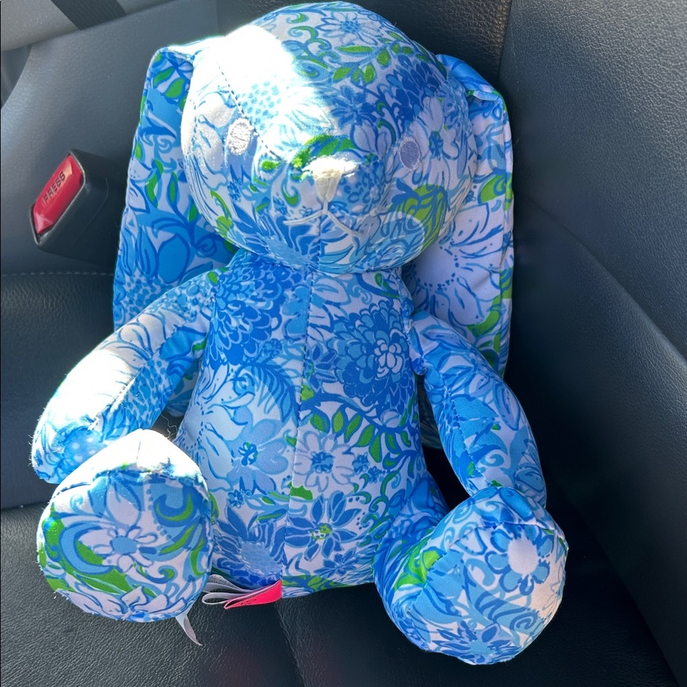 Lilly Pulitzer Blue and Green Floral Stuffed Animal